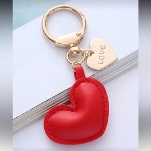❤️NEW Red Heart Keychain W/ Gold Accent❤️